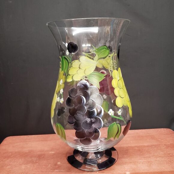 Vintage 1990's Home Essentials Grapes Hurricane Candleholder Vase NEW! - Picture 8 of 10